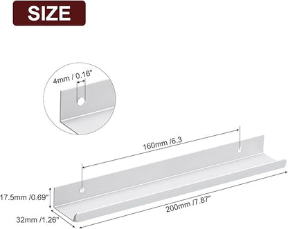 uxcell Cabinet Finger Edge Pull, 8pcs 200mm / 7.87" Aluminum Alloy Back Mount Hidden Cabinet Pulls Concealed Handle for Home Kitchen Drawer Cabinet, Silver