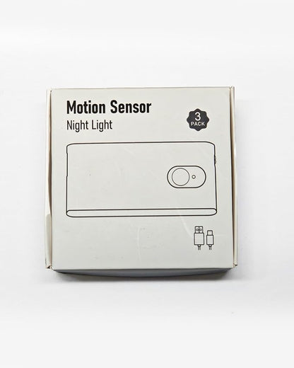 WILLED Motion Sensor Night Light, Rechargeable Stair Lights Indoor, Warm White Motion Sensor Light Indoor, Battery Operated Night Light for Hallway, Stairway, Bathroom, Bedroom, Kitchen, 3 Pack