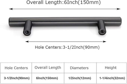 homdiy 3.5in Cabinet Pulls Black - HD201BK Matte Black Cabinet Hardware 25 Pack Black Handles for Cabinets Vintage Cabinet Handles and Drawer Pulls