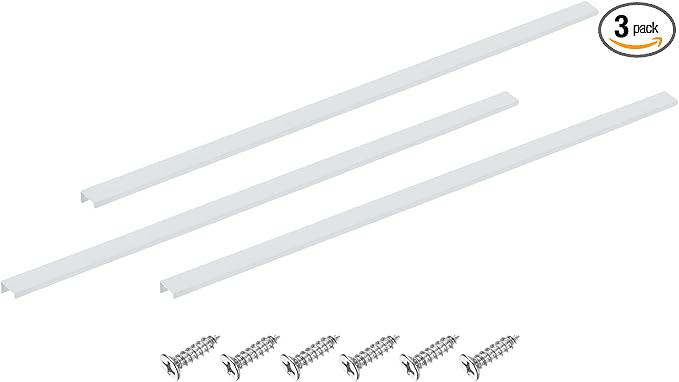 uxcell Cabinet Finger Edge Pull, 3pcs 800mm / 31.5" Aluminum Alloy Back Mount Hidden Cabinet Pulls Concealed Handle for Home Kitchen Drawer Cabinet, White