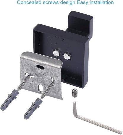 TASTOS Bath Towel Hooks Matte Black, 2 Pack Stainless Steel Robe Coat and Clothes Hook, Heavy Duty Wall Hook for Bathroom & Kitchen, Modern Square Style Wall Mounted (Black)