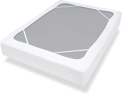 Twin Size Box Spring Cover with Smooth and Elastic Woven Material, Alternates for Bed Skirt, Wrinkle & Fading Resistant, Washable, Dustproof, White