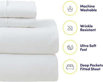 7 Piece Comforter Set Bag Solid Color All Season Soft Down Alternative Blanket & Luxurious Microfiber Bed Sheets, Queen, Checkered Box