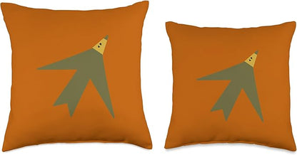 Cute Scandinavian Animals Designs Chic Scandinavian Bird Minimalism Throw Pillow, 16x16, Multicolor
