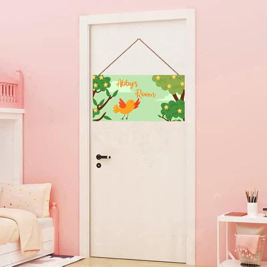 Personalized Singing Bird Little Man Cave Sign For Boys Room Bedroom Custom Name Kids Toddler Baby Nursery Door Plaque Happy Wall Art Decor for Girls Room