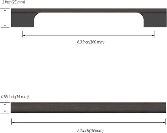 Asidrama 10 Pack 6.3 Inch(160mm) Oil Rubbed Bronze Kitchen Cabinet Handles, Cabinet Pulls Kitchen Cabinet Hardware for Cupboard Drawer Pulls