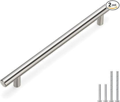 homdiy Brushed Nickel Cabinet Pulls Drawer Handles, 7-1/2in(192mm) Hole Center Dresser Drawer Handles Silver Drawer Pulls for Kitchen, Bedroom, Bathroom, Livingroom