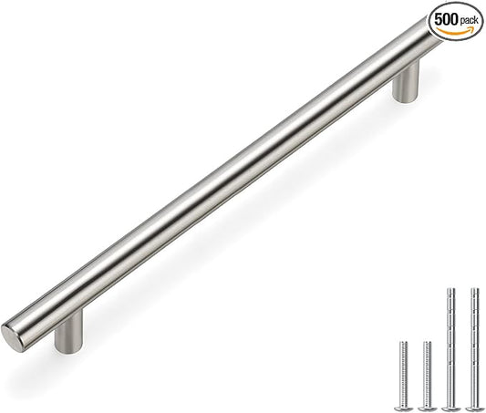 homdiy 500 Pack Brushed Nickel Cabinet Hardware Cabinet Pulls - HD201SN Cupboard Handles Modern Cabinet Door Handles 7-1/2inch Hole Center Modern T-Bar Pulls