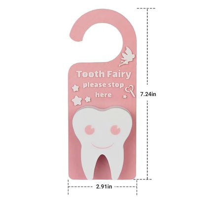 Tooth Fairy Tooth Holder Box Tooth Fairy Door Hanger with Money Box Keepsake Tooth Fairy Box Encourage Gifts for Lost Teeth Boy Girl Milk Teeth (Blue)