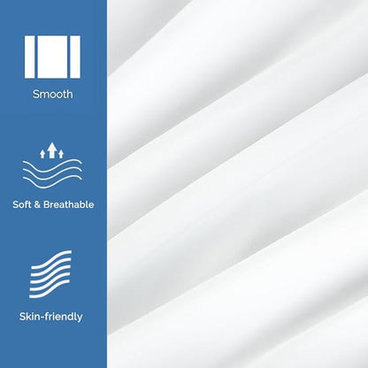 Bedecor Fitted Sheet for Air Mattress Inflate Without Disassembly Convenient & Firm Deep up to 21" White -Twin