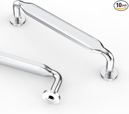 Asidrama 10 Pack 3.75 Inch(96mm) Polished Chrome Kitchen Cabinet Handles, Cabinet Pulls Kitchen Cabinet Hardware for Cupboard Drawer Pulls