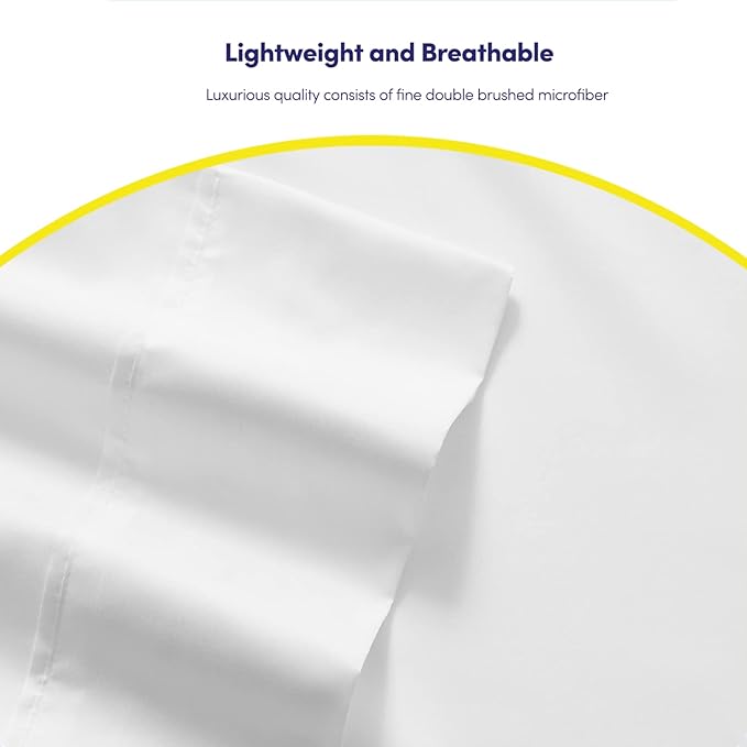 Twin Size Bed Sheets - 4 Piece 1500 Supreme Collection Fine Brushed Microfiber Deep Pocket Twin Sheet Set Bedding - 1 EXTRA PILLOW CASES, GREAT VALUE, Twin, White