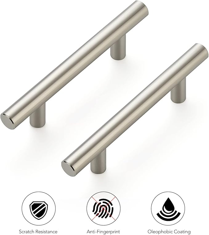 Ravinte 3 Pack 5'' Cabinet Pulls Brushed Nickel Stainless Steel Kitchen Drawer Pulls Cabinet Handles 3" Hole Center