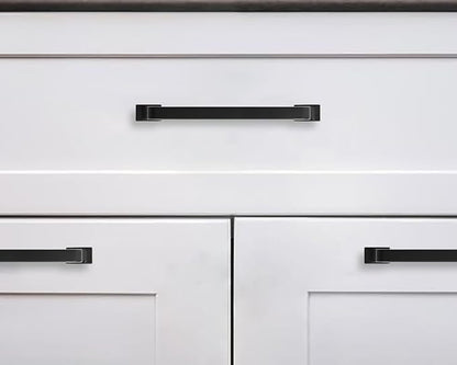 Khtumeware 2 Pack 8 Inch Matte Black Cabinet Handles - Drawer Pulls for Kitchen Cabinets, Cupboards, and Drawers - Hardware Handles