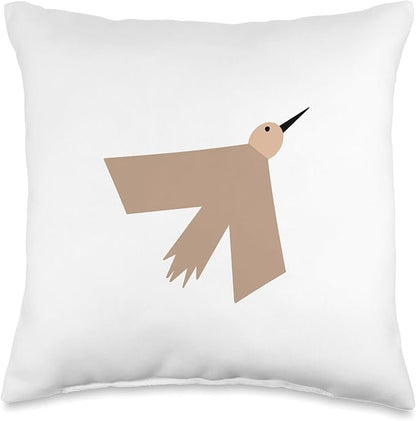 Cute Scandinavian Animals Designs Minimalistic Scandinavian Bird Throw Pillow, 16x16, Multicolor