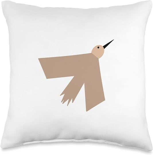 Cute Scandinavian Animals Designs Minimalistic Scandinavian Bird Throw Pillow, 16x16, Multicolor