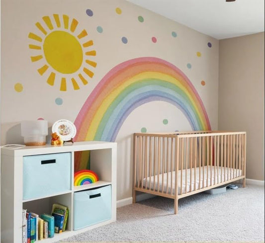 Large Rainbow Wall Decals – Removable Peel and Stick Décor for Kids Room, Playroom, Nursery Walls, and Bedroom Wall Décor - Wall Sticker (88" W x 47" H)
