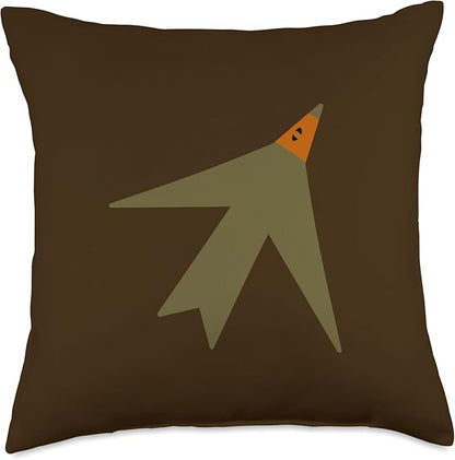 Cute Scandinavian Animals Designs Chic Scandinavian Bird Minimalism Throw Pillow, 18x18, Multicolor