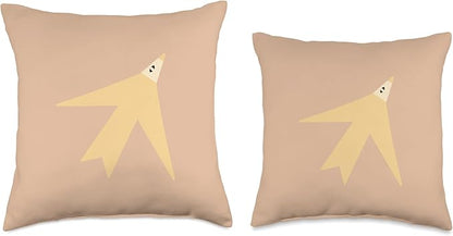 Cute Scandinavian Animals Designs Chic Scandinavian Bird Minimalism Throw Pillow, 18x18, Multicolor