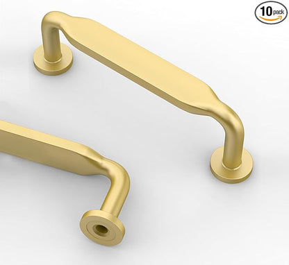 Asidrama 10 Pack 3 Inch(76mm) Brushed Gold Kitchen Cabinet Handles, Cabinet Pulls Kitchen Cabinet Hardware for Cupboard Drawer Pulls