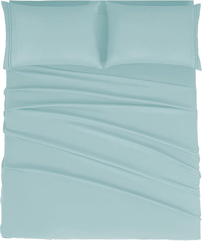 Mejoroom Full Size Sheet Set - Soft Microfiber Bed Sheets - Deep Pocket Fitted Sheet, Breathable, Wrinkle & Fade Resistant - 4 Piece (Full, Grayish Green)
