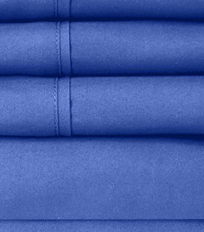Twin Size Bed Sheets - 4 Piece 1500 Supreme Collection Fine Brushed Microfiber Deep Pocket Twin Sheet Set Bedding - 1 EXTRA PILLOW CASES, GREAT VALUE, Twin, Royal Blue