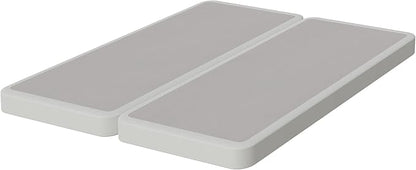 Nutan Inch Sturdy Box Spring for Mattress Support-Durable and Fully Assembled, Natural Wood Full, White, 4" Foundation