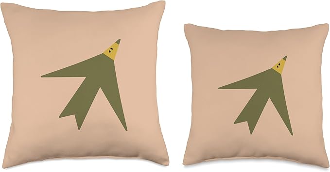 Cute Scandinavian Animals Designs Chic Scandinavian Bird Minimalism Throw Pillow, 16x16, Multicolor