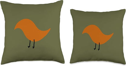 Cute Scandinavian Animals Designs Chic Scandinavian Birds Minimalistic Animal Danish Throw Pillow, 18x18, Multicolor