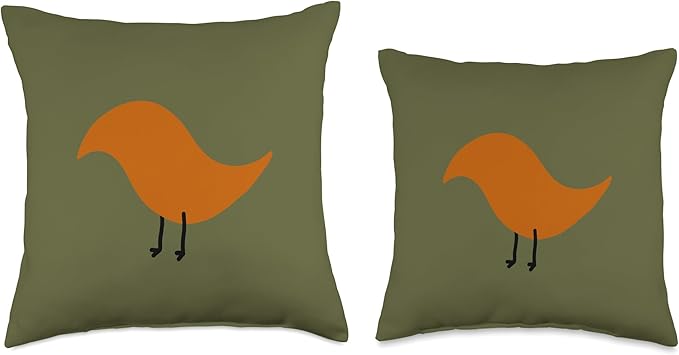 Cute Scandinavian Animals Designs Chic Scandinavian Birds Minimalistic Animal Danish Throw Pillow, 16x16, Multicolor