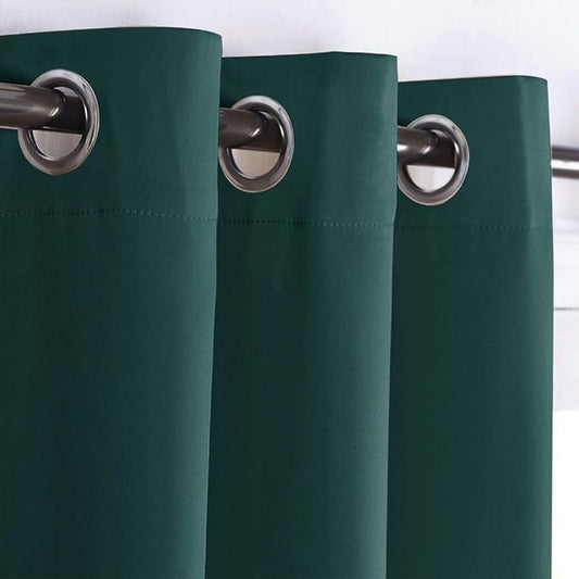 NICETOWN Noise Reducing Room Dividers Curtains Screens Partitions, Full-Length Grommet Top Room Screen Divider Curtain Panel for Space Solution (Hunter Green, Single Pack, 15ft Wide x 8ft Long)