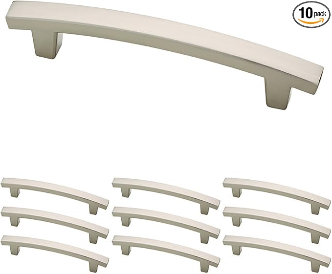 Franklin Brass (10-Pack) – Brushed Nickel Cabinet Handles, 4 Inch Hole Center, Pulls for Drawers, Kitchen Cabinet Door, Dressers | Pierce