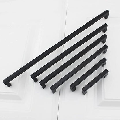 goldenwarm 100 Pack 3 Inch Black Cabinet Handles Matte Black Drawer Pulls Stainless Steel Cabinets Hardware Square Bar Modern for Kitchen Bathroom Cupboard