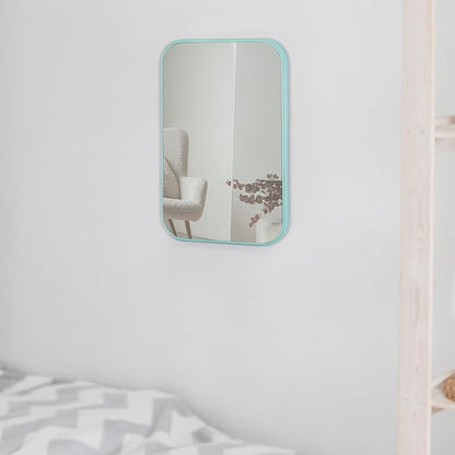 10Pcs Table Desk Vanity Makeup Mirror, 8-Inch Simple Portable Travel Mirror with Stand, Standing and Wall Hanging Dual-use Blue