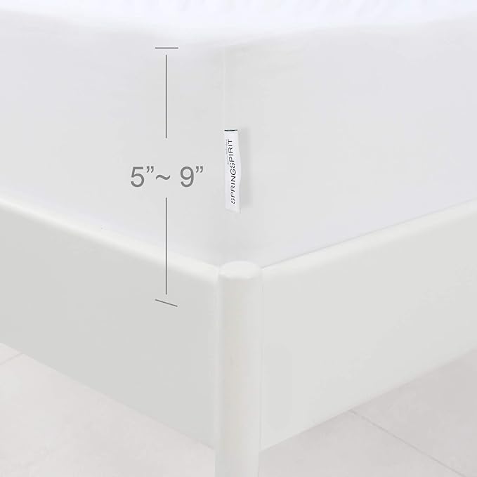 Twin Size Box Spring Cover with Smooth and Elastic Woven Material, Alternates for Bed Skirt, Wrinkle & Fading Resistant, Washable, Dustproof, White