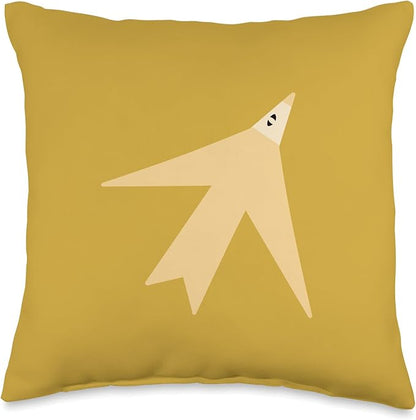 Cute Scandinavian Animals Designs Chic Scandinavian Bird Minimalism Throw Pillow, 16x16, Multicolor