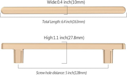 10 Pack 5 Inch(128mm) Kitchen Cabinet Handles Champagne Bronze Cabinet Pulls Champagne Gold Kitchen Cabinet Hardware Drawer Pulls for Cupboard Wardrobe