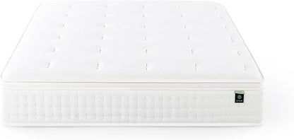 ZINUS 13 Inch Euro Top Pocket Spring Hybrid Mattress, California King, Pressure Relief, Pocket Innersprings for Motion Isolation, Mattress in A Box