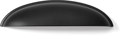 khtumeware 5 Pack 5" Drawer Pulls Matte Black Cabinet Cup Pulls Kitchen Hardware Cabinet Handles Drawer Handles Knobs 5 inch Hole Center