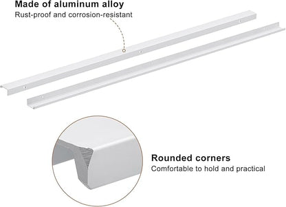 uxcell Cabinet Finger Edge Pull, 1pcs 800mm / 31.5" Aluminum Alloy Back Mount Hidden Cabinet Pulls Concealed Handle for Home Kitchen Drawer Cabinet, Silver