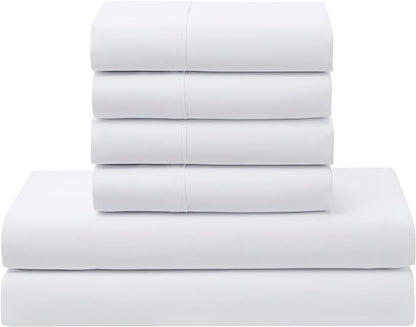 7 Piece Comforter Set Bag Solid Color All Season Soft Down Alternative Blanket & Luxurious Microfiber Bed Sheets, Queen, Buffalo Plaid Black/White