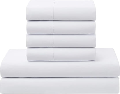 7 Piece Comforter Set Bag Solid Color All Season Soft Down Alternative Blanket & Luxurious Microfiber Bed Sheets, King, Buffalo Plaid Black/White
