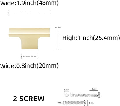 2 Pack Kitchen Cabinet Knobs Brushed Gold Cabinet Knobs Drawer Knobs Solid Kitchen Hardware