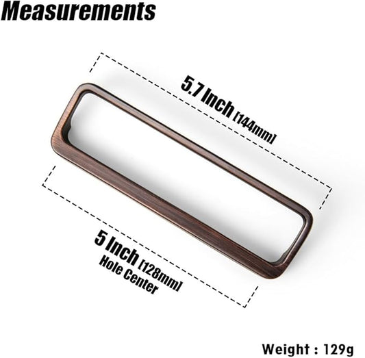 Goo-Ki Oil Rubbered Bronze Cabinet Pulls with Hole Center 5''(128MM),Modern Zinc Alloy Finger Pulls for Drawer,Wardrobe,Cupboard,6 Pack
