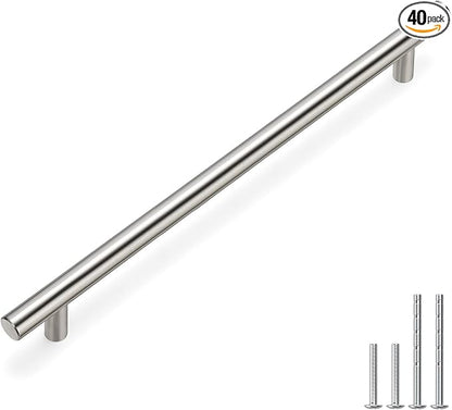 homdiy 40Pack 10in Hole Centers Zinc Alloy Kitchen Cabinet Handle - HD201SN Drawer Pulls Mordern Cabinet Handles for Bathroom Wardrobe Cabinet Hardware