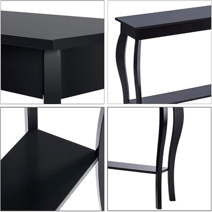 ChooChoo Narrow Console Table, Chic Accent Sofa Table, Entryway Table, 39.3 Inch, Black