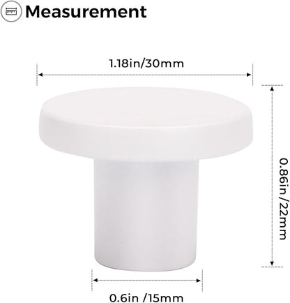 Ravinte 1 Pack Cabinet Knobs White Kitchen Cabinet Knobs Round Dresser Drawer Pulls Closet Door Pulls 1-1/5 Inch