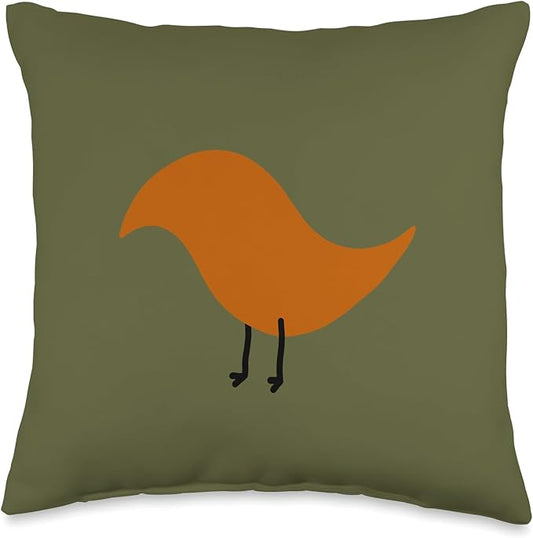 Cute Scandinavian Animals Designs Chic Scandinavian Birds Minimalistic Animal Danish Throw Pillow, 16x16, Multicolor