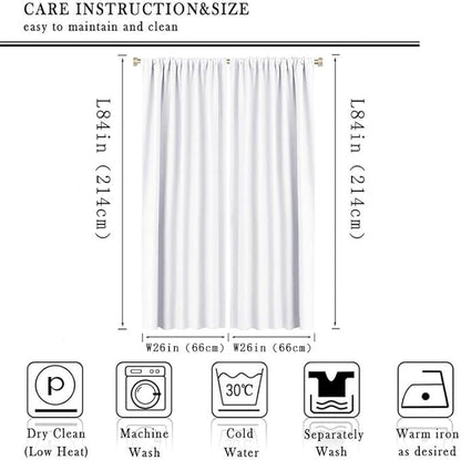 Cool Norse Viking Theme Curtains - Fantasy Ancient Symbols Wildlife Wolf Nordic Vikings Window Drapes,Energy Saving Thermal Insulated Rod Pocket Bedroom Blackout Curtains 2 Panels 84L x 26W