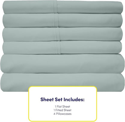 6 Piece Bed Sheet Set, Full, Slate